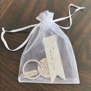 Inspirational Silver Keychain with Thank You Charm